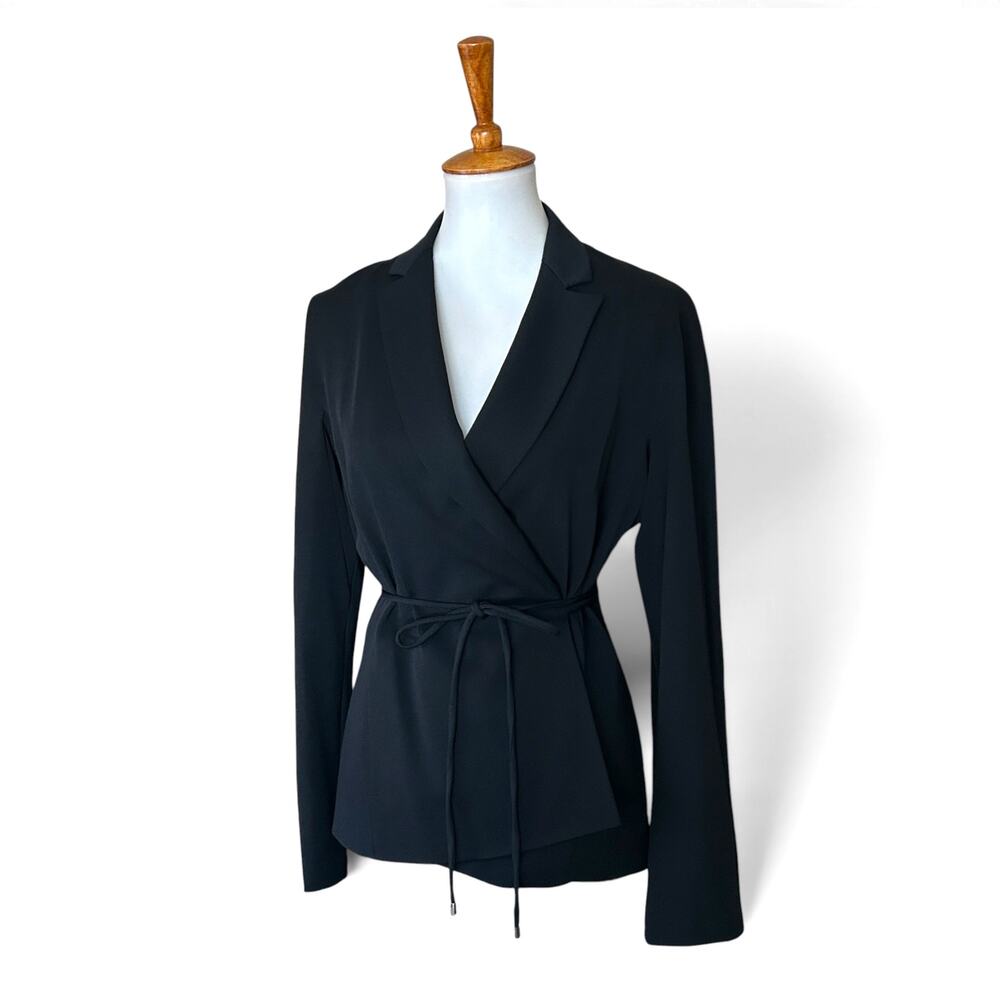 NWT Vintage 90s Anne Klein Black Wrap Blazer Size 6